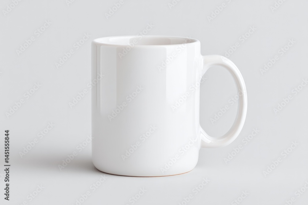Poster minimalistic image of isolated mug on plain surface featuring ample copy space