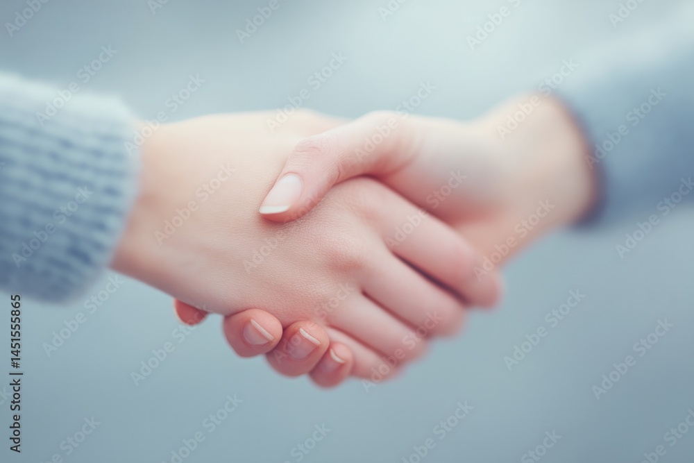 Aufkleber minimalistic image of two hands gently touching symbolizing human connection surrounded by ample cop