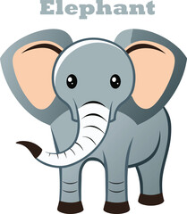 Obraz premium Elephant with-white-background.eps