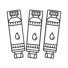 acrylic paint tubes icon, acrylic paint tubes line art - simple line art of acrylic paint tubes, perfect for acrylic paint tubes logos and icons