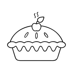 apple pie icon, apple pie line art - simple line art of apple pie, perfect for apple pie logos and icons