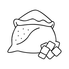 bag of sugar icon, bag of sugar line art - simple line art of bag of sugar, perfect for bag of sugar logos and icons