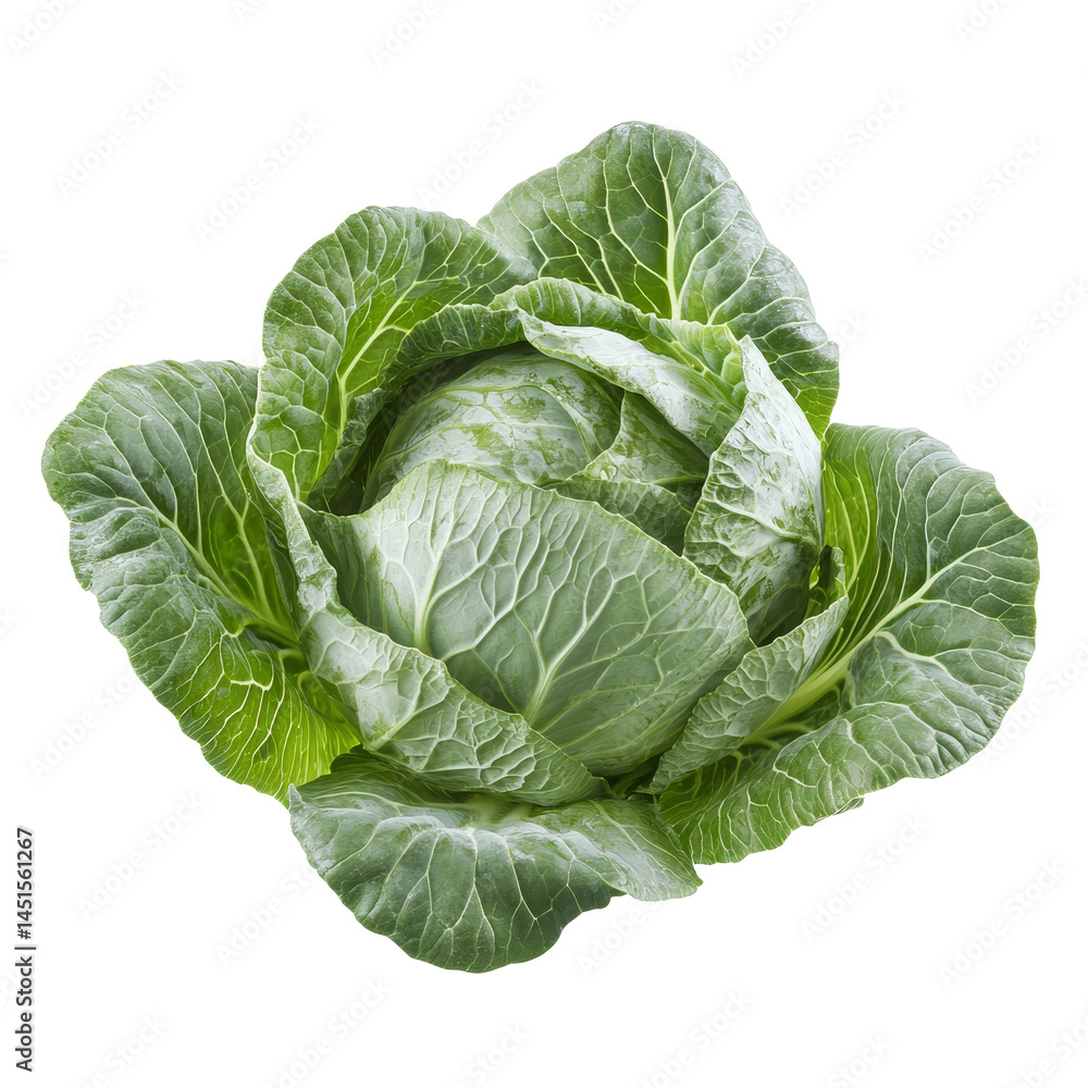 Poster fresh pointed cabbage isolated on a clean, transparent background for culinary and nutritional purpo