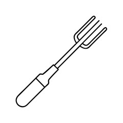bbq fork icon, bbq fork line art - simple line art of bbq fork, perfect for bbq fork logos and icons