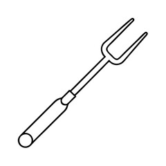 bbq fork icon, bbq fork line art - simple line art of bbq fork, perfect for bbq fork logos and icons