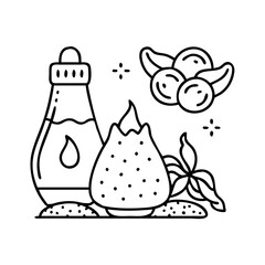 bbq rub spices icon, bbq rub spices line art - simple line art of bbq rub spices, perfect for bbq rub spices logos and icons
