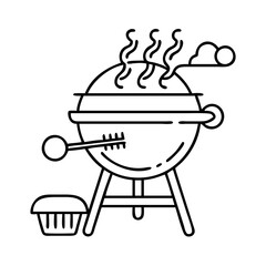 bbq smoker icon, bbq smoker line art - simple line art of bbq smoker, perfect for bbq smoker logos and icons
