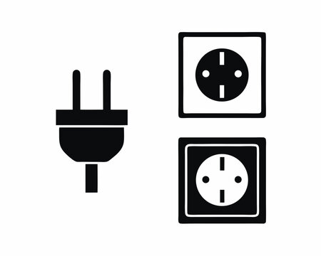 Power Outlet icon silhouette vector illustration