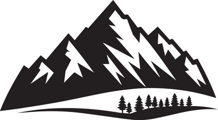 Beautiful Black Mountain Vector Silhouette Art This Is An Editable And Printable Vector Eps File

