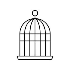 birdcage icon, birdcage line art - simple line art of birdcage, perfect for birdcage logos and icons