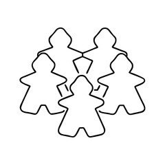 board game meeples icon, board game meeples line art - simple line art of board game meeples, perfect for board game meeples logos and icons