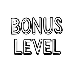 bonus level text icon, bonus level text line art - simple line art of bonus level text, perfect for bonus level text logos and icons