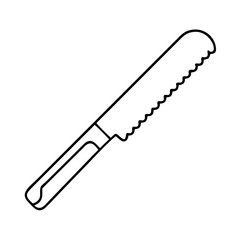 bread knife icon, bread knife line art - simple line art of bread knife, perfect for bread knife logos and icons