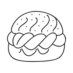 brioche bun icon, brioche bun line art - simple line art of brioche bun, perfect for brioche bun logos and icons