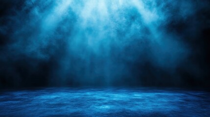 Abstract blue smoky stage background