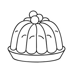 bundt cake icon, bundt cake line art - simple line art of bundt cake, perfect for bundt cake logos and icons