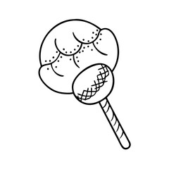 cake pop icon, cake pop line art - simple line art of cake pop, perfect for cake pop logos and icons