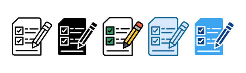 Survey Form Icon Set Multiple Style Collection