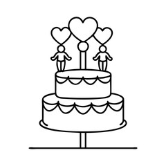 cake topper icon, cake topper line art - simple line art of cake topper, perfect for cake topper logos and icons