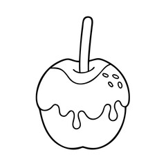 candy apple icon, candy apple line art - simple line art of candy apple, perfect for candy apple logos and icons
