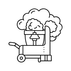 candy floss machine icon, candy floss machine line art - simple line art of candy floss machine, perfect for candy floss machine logos and icons