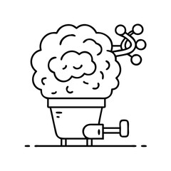 candy floss machine icon, candy floss machine line art - simple line art of candy floss machine, perfect for candy floss machine logos and icons