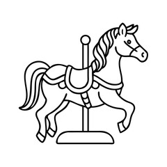 carousel horse icon, carousel horse line art - simple line art of carousel horse, perfect for carousel horse logos and icons