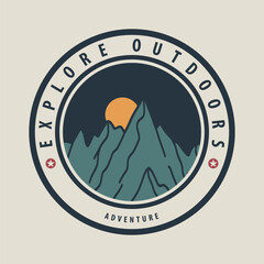 Explore outdoors Illustration typography for t shirt, poster, logo, sticker, or apparel merchandise