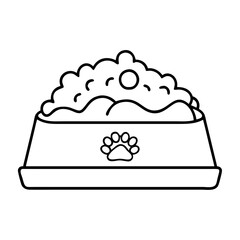 cat food dish icon, cat food dish line art - simple line art of cat food dish, perfect for cat food dish logos and icons