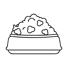 cat food dish icon, cat food dish line art - simple line art of cat food dish, perfect for cat food dish logos and icons