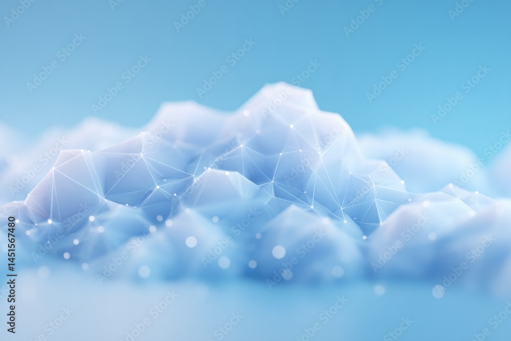 Aufkleber visualize concept of cloud technology with interconnected geometric shapes mimicking cloud network