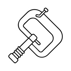 c clamp icon, c clamp line art - simple line art of c clamp, perfect for c clamp logos and icons