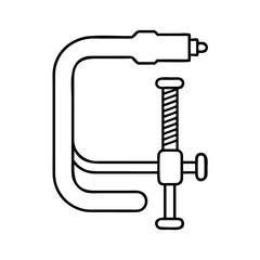 c clamp icon, c clamp line art - simple line art of c clamp, perfect for c clamp logos and icons