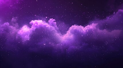 Cosmic clouds of deep violet nebulae with scattered stars