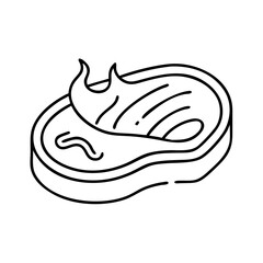 charred steak edges icon, charred steak edges line art - simple line art of charred steak edges, perfect for charred steak edges logos and icons