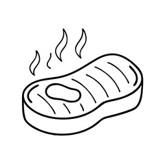 charred steak edges icon, charred steak edges line art - simple line art of charred steak edges, perfect for charred steak edges logos and icons
