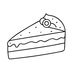 cheesecake slice icon, cheesecake slice line art - simple line art of cheesecake slice, perfect for cheesecake slice logos and icons