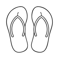 flip flops icon, flip flops line art - simple line art of flip flops, perfect for flip flops logos and icons