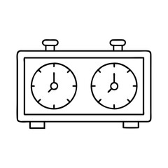 chess clock icon, chess clock line art - simple line art of chess clock, perfect for chess clock logos and icons