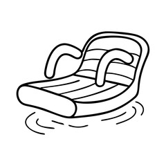 floating lounge chair icon, floating lounge chair line art - simple line art of floating lounge chair, perfect for floating lounge chair logos and icons