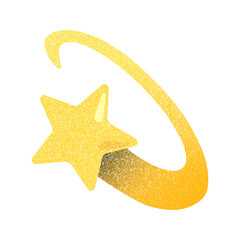 Cartoon style dizzy emoji icon shiny swirling star yellow vector