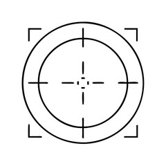 fps crosshair icon, fps crosshair line art - simple line art of fps crosshair, perfect for fps crosshair logos and icons
