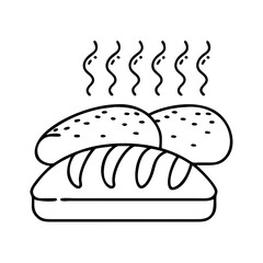 freshly baked bread icon, freshly baked bread line art - simple line art of freshly baked bread, perfect for freshly baked bread logos and icons