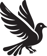 Obraz premium Beautiful Black Pigeon Vector Silhouette Art This Is An Editable And Printable Vector Eps File 