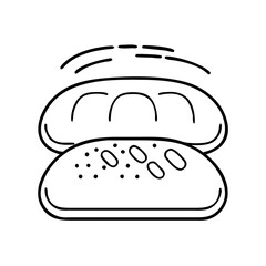 freshly baked bread icon, freshly baked bread line art - simple line art of freshly baked bread, perfect for freshly baked bread logos and icons