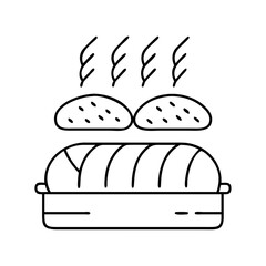 freshly baked bread icon, freshly baked bread line art - simple line art of freshly baked bread, perfect for freshly baked bread logos and icons