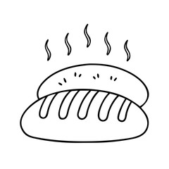 freshly baked bread icon, freshly baked bread line art - simple line art of freshly baked bread, perfect for freshly baked bread logos and icons