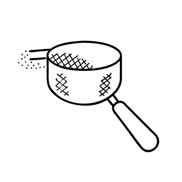 sifting flour hand drawn outline clip art preview