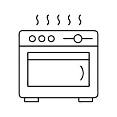 oven preheating icon, oven preheating line art - simple line art of oven preheating, perfect for oven preheating logos and icons