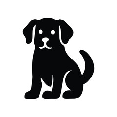 dog logo icon simple vector black color